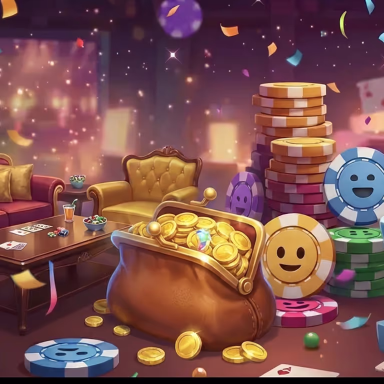 Rainbet Casino displaying poker chips stacked on a glowing green surface.